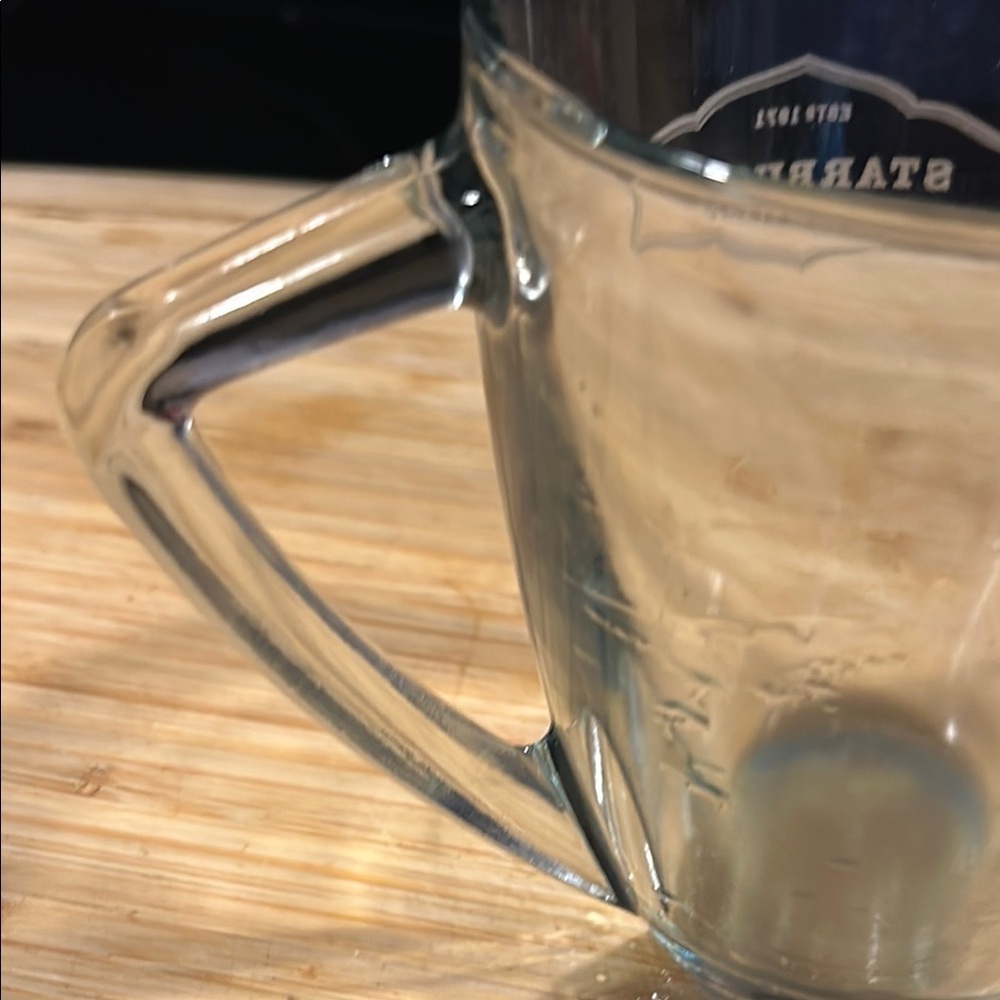 RARE Starbucks Est. 1971 Etched Glass Anchor Handle Coffee Cup Tea Mug | 12oz - Picture 4 of 4